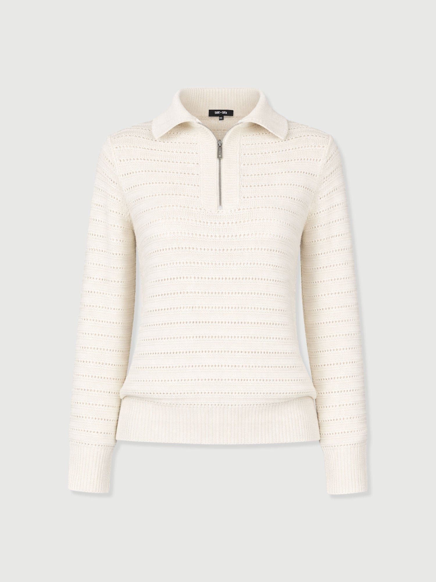 Ester Quarter Zip Knit - Cream - Women's Sweaters | Saint + Sofia® USA